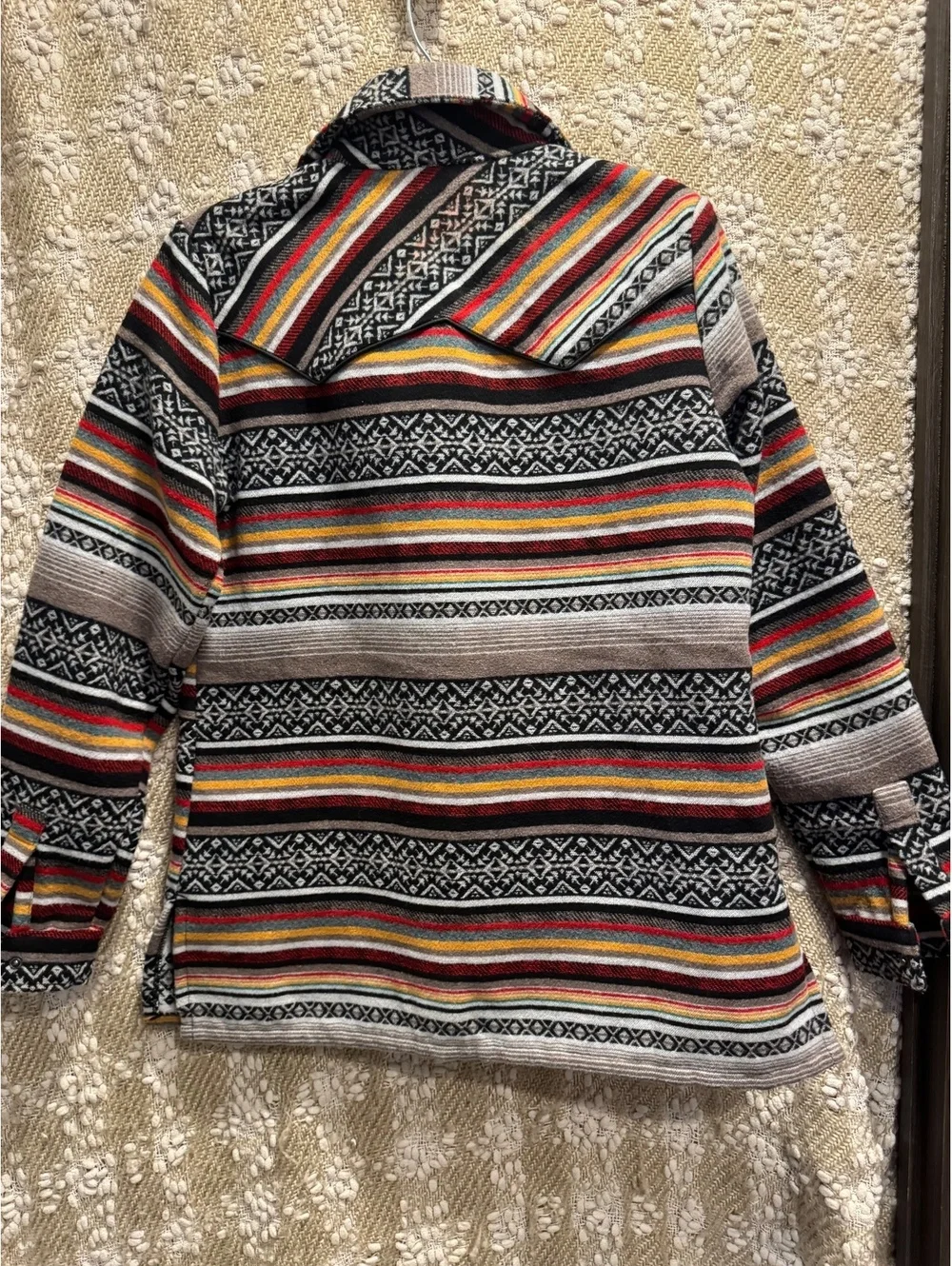 Cruel Denim Women's Serape Stripe Western Aztec Quilted-Lined Jacket/Coat Size S